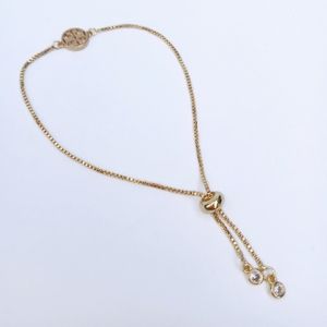 Tory Burch Charm 14K GOLD FILLED Slider Bracelet